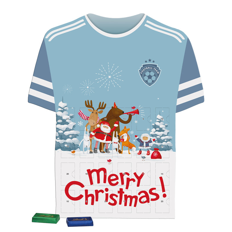 Adventskalender Trikot mit Schokotäfelchen